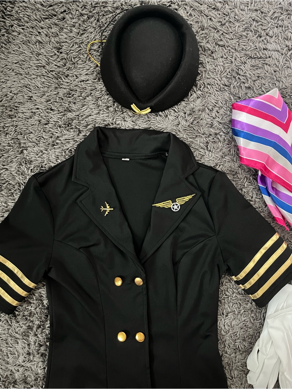 Halloween Adult women’s Sexy Stewardess Flight Attendant costume set XS - Picture 4 of 5